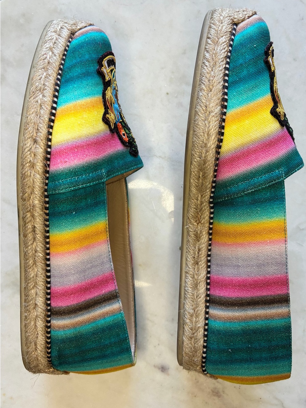 Christian Louboutin Lougalia Flat Canvas Arc En Ciel Rainbow - Picture 5 of 8